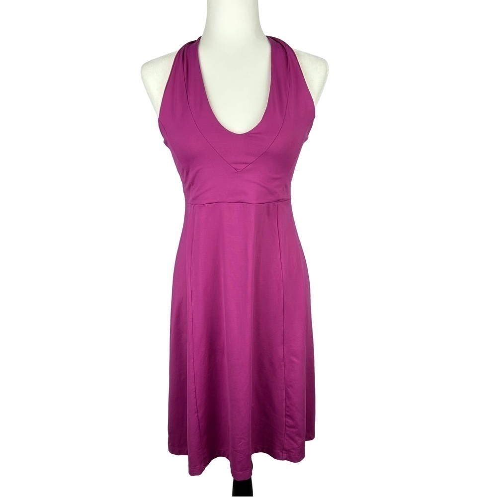 Patagonia Athletic Neck Tie A Line Knee Length Dress Medium Fuchsia
